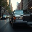 limo in the city during a sunny day