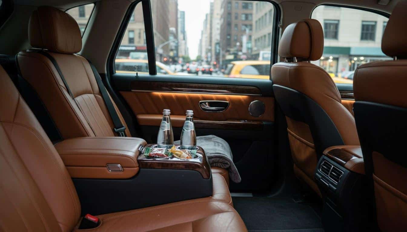 Luggage loaded into the cargo area of a professional airport transfer SUV