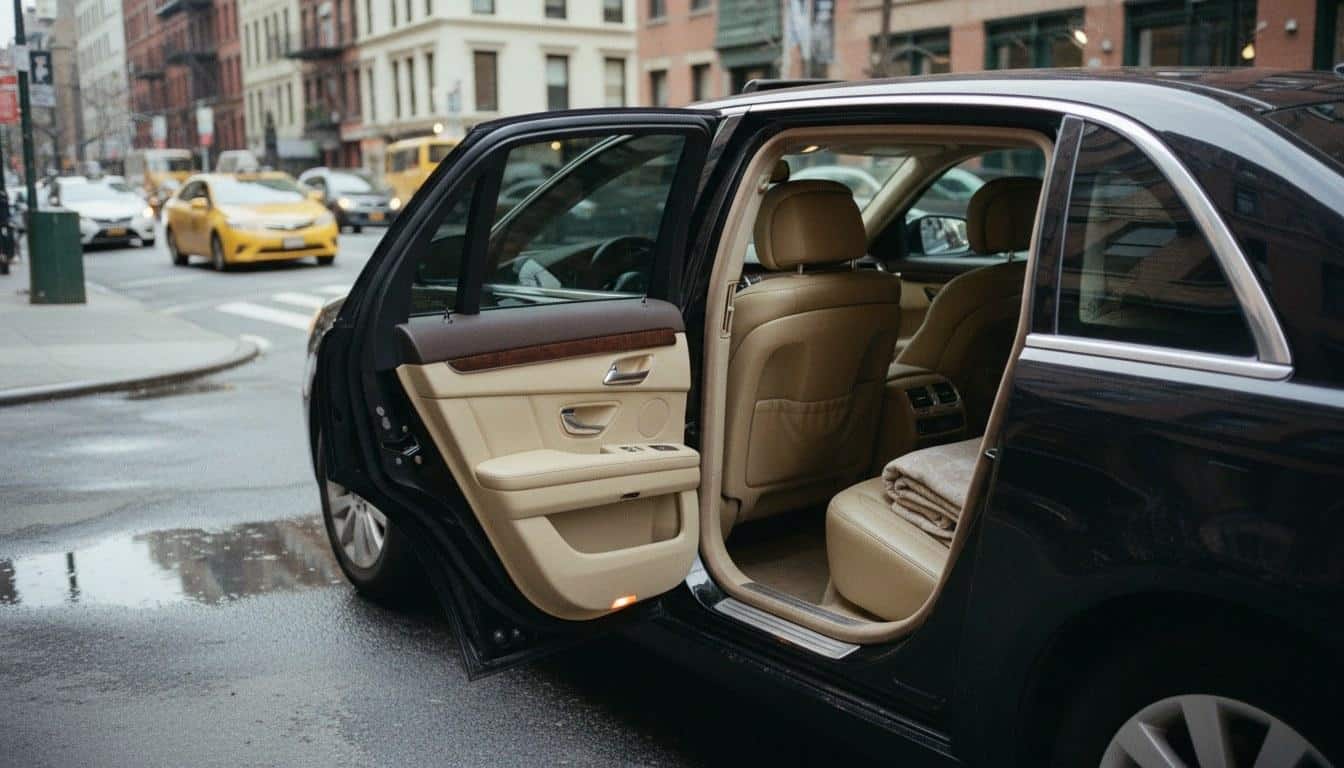 Well-maintained limousine engine bay representing pre-event vehicle inspection