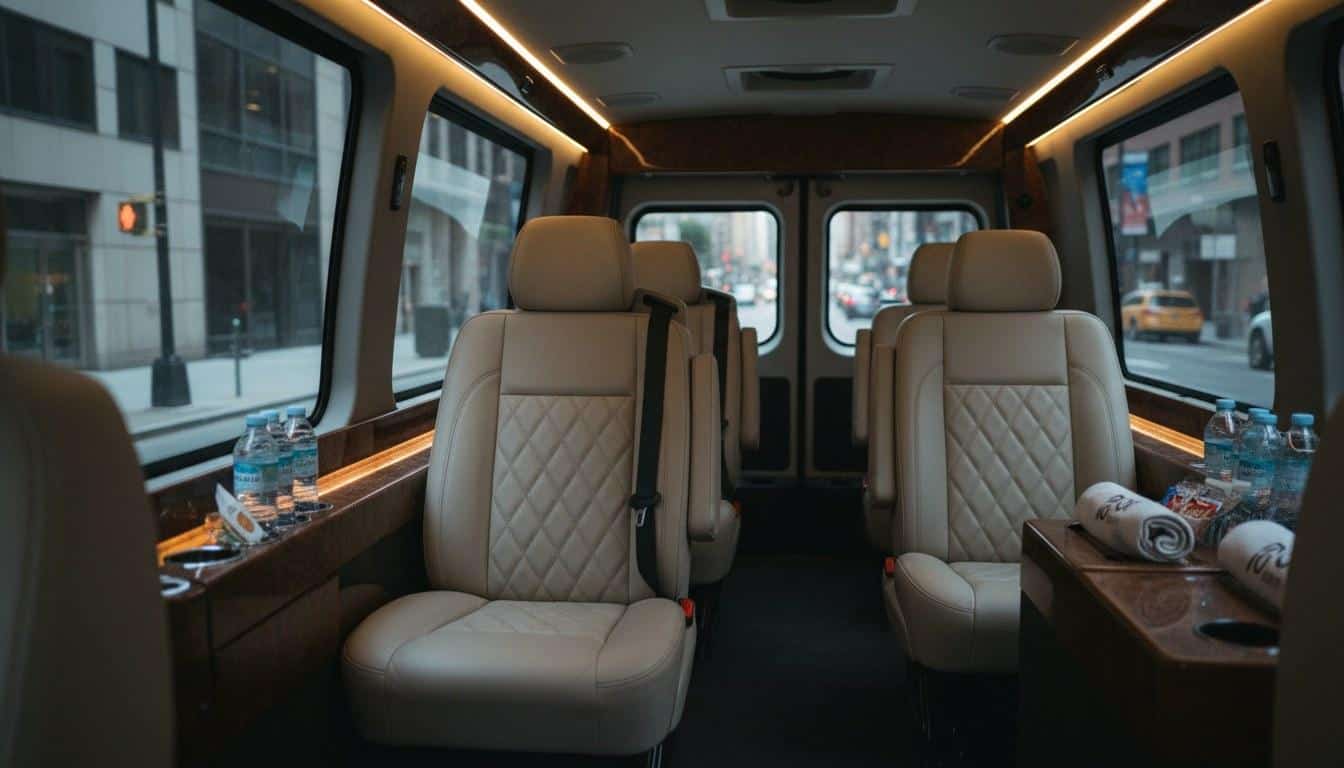Black executive sedan ready for flat-rate airport car service in the Hamptons