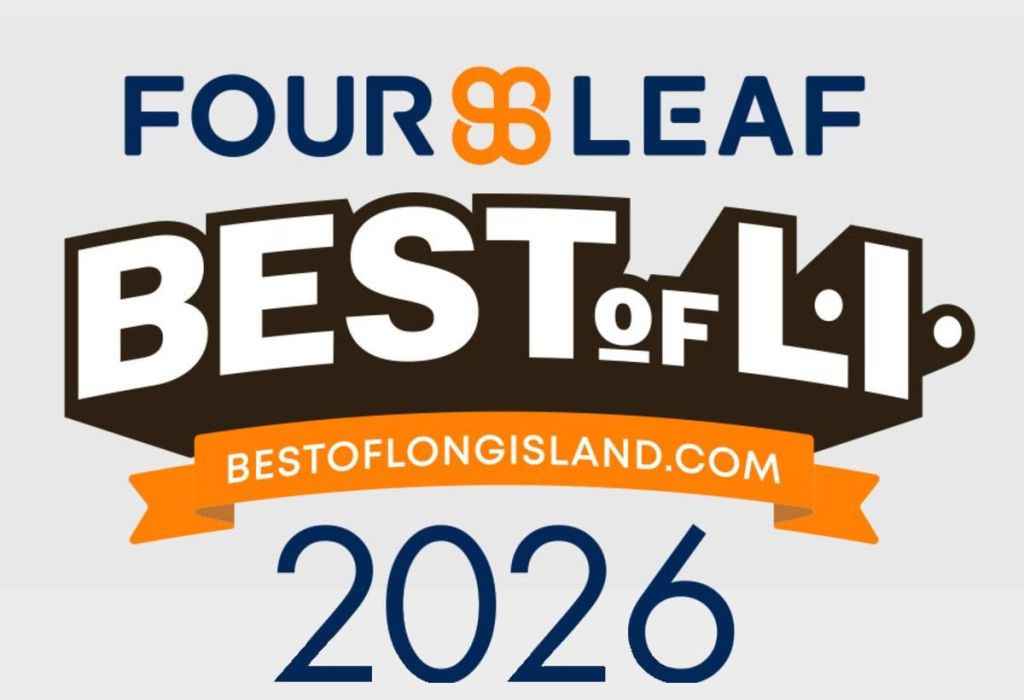 FourLeaf Best of Long Island 2026 winner badge — M&V Limousines, Best Wedding Transportation